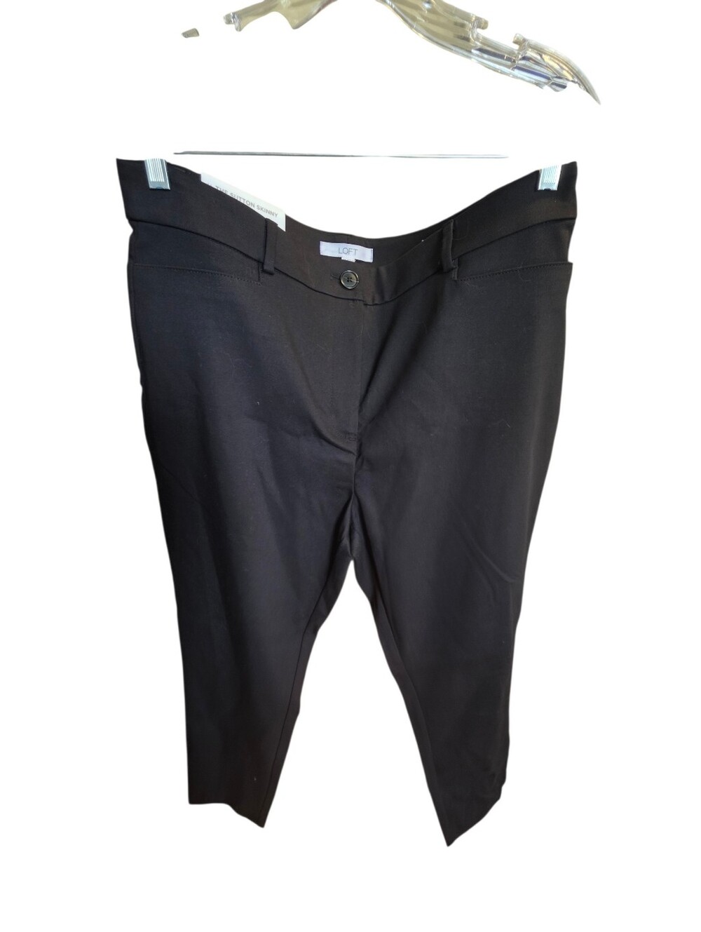 LOFT Black Cropped Straight-Leg Dress Pants